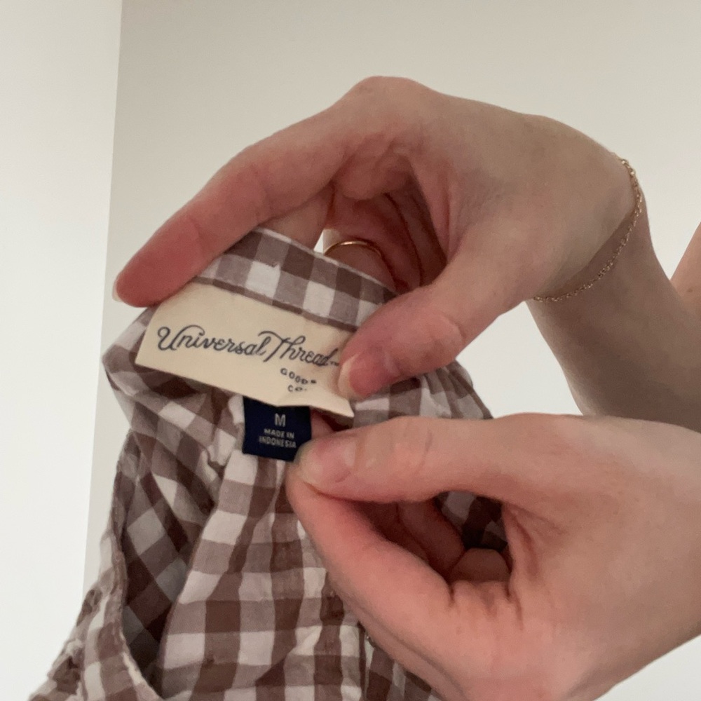 Universal Thread Brown Checkered Blouse - image 4